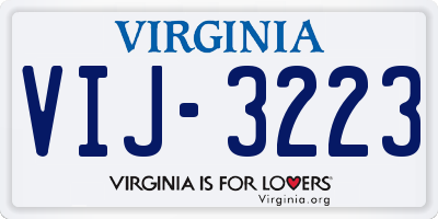 VA license plate VIJ3223