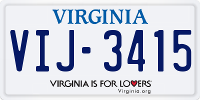 VA license plate VIJ3415