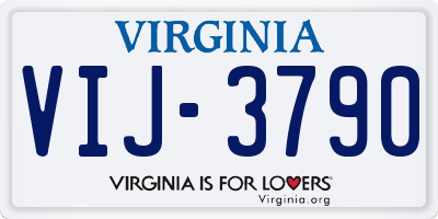 VA license plate VIJ3790