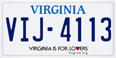 VA license plate VIJ4113