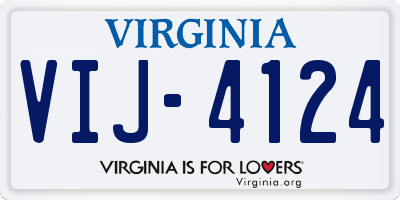 VA license plate VIJ4124