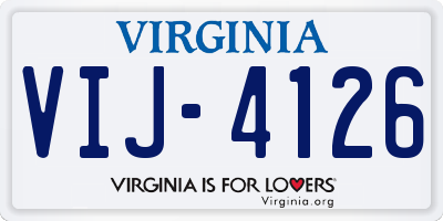 VA license plate VIJ4126