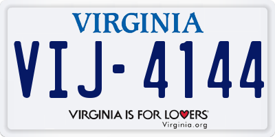 VA license plate VIJ4144