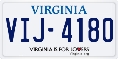 VA license plate VIJ4180