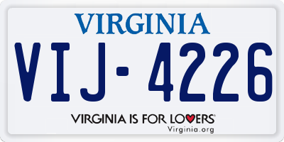 VA license plate VIJ4226