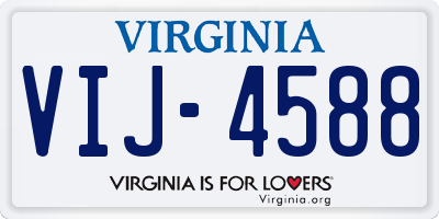 VA license plate VIJ4588