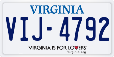 VA license plate VIJ4792