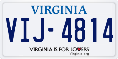 VA license plate VIJ4814