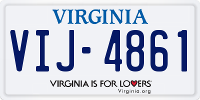 VA license plate VIJ4861