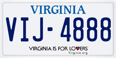 VA license plate VIJ4888