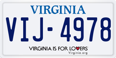 VA license plate VIJ4978