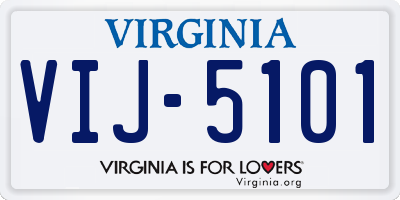 VA license plate VIJ5101