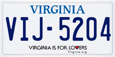 VA license plate VIJ5204