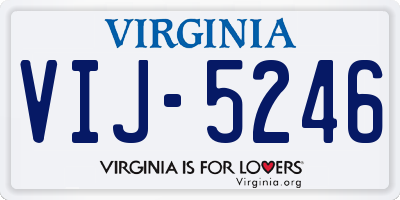 VA license plate VIJ5246