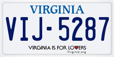 VA license plate VIJ5287