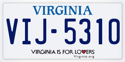 VA license plate VIJ5310