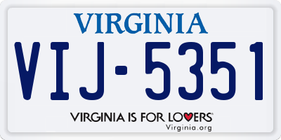 VA license plate VIJ5351