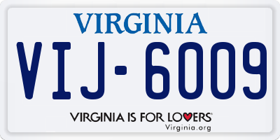 VA license plate VIJ6009
