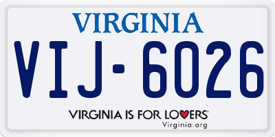 VA license plate VIJ6026