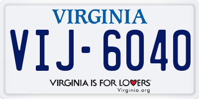 VA license plate VIJ6040