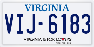 VA license plate VIJ6183