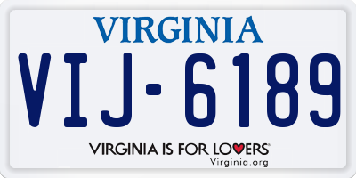 VA license plate VIJ6189