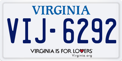 VA license plate VIJ6292