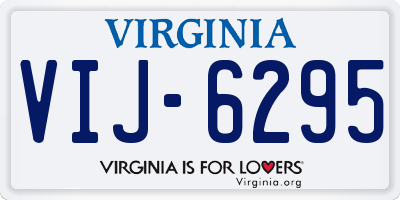 VA license plate VIJ6295