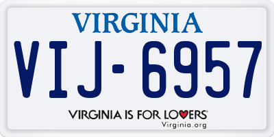 VA license plate VIJ6957