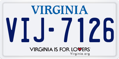 VA license plate VIJ7126