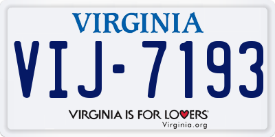 VA license plate VIJ7193