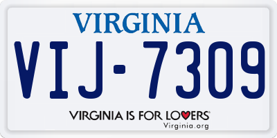 VA license plate VIJ7309