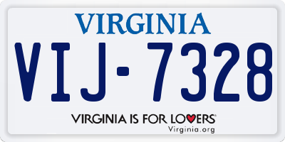 VA license plate VIJ7328