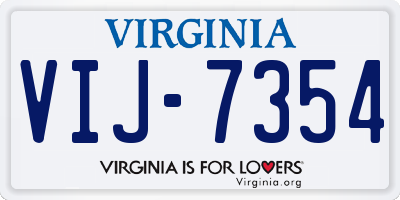 VA license plate VIJ7354