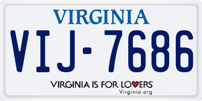 VA license plate VIJ7686