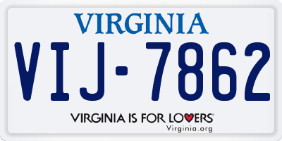 VA license plate VIJ7862