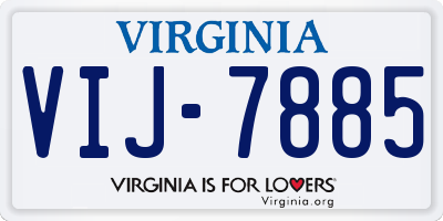 VA license plate VIJ7885