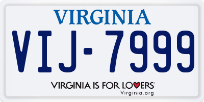 VA license plate VIJ7999