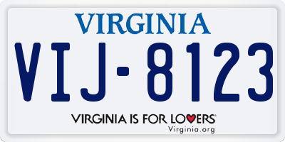 VA license plate VIJ8123