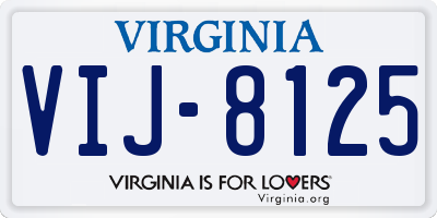 VA license plate VIJ8125