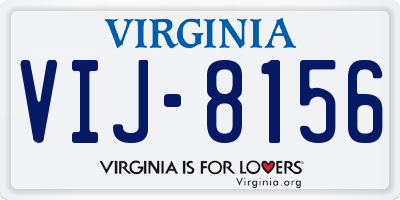 VA license plate VIJ8156