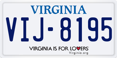 VA license plate VIJ8195