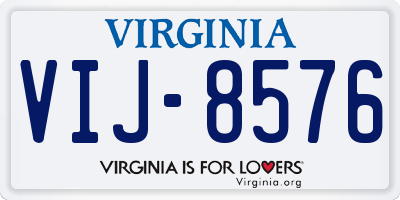 VA license plate VIJ8576