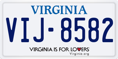 VA license plate VIJ8582