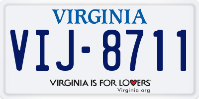 VA license plate VIJ8711