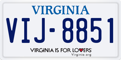 VA license plate VIJ8851