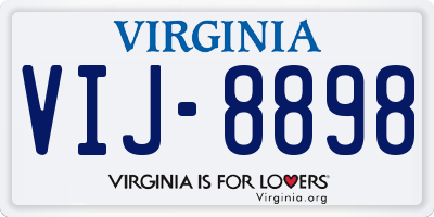VA license plate VIJ8898