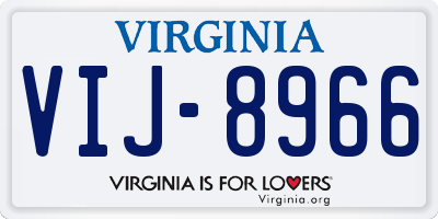VA license plate VIJ8966
