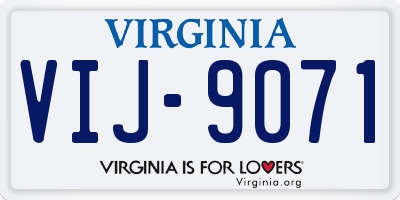 VA license plate VIJ9071