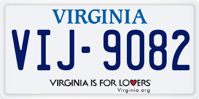 VA license plate VIJ9082